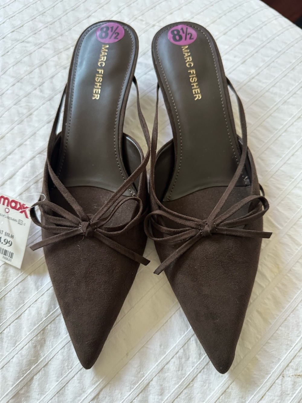 NWT Marc Fisher Brown Mules - Picture 2 of 5